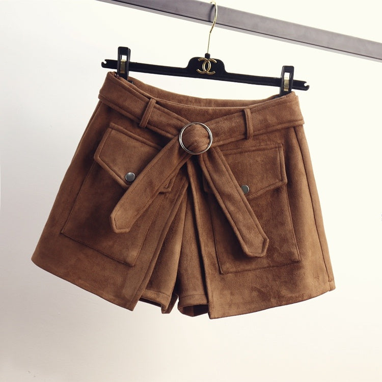 Women's Suede Slim Shorts – Deerskin Velvet Modern Commuter Style