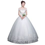 Elegant White One-Shoulder Cotton Yarn Pettiskirt Wedding Dress