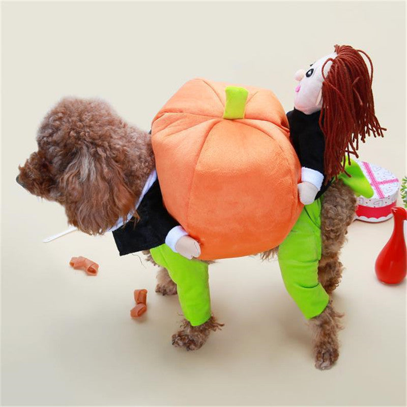 Halloween Pumpkin Pet Costume – Cute Decorative Outfit for Dogs and Cats