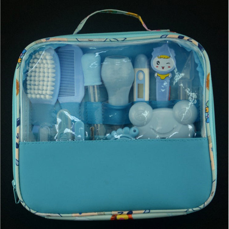 Roadfisher Newborn Baby Care Kit – Nose Cleaner, Medicine Feeder, Earpick, Grooming Bag with Nail Clipper, Toothbrush, Hair Brush, Comb, and Scissors