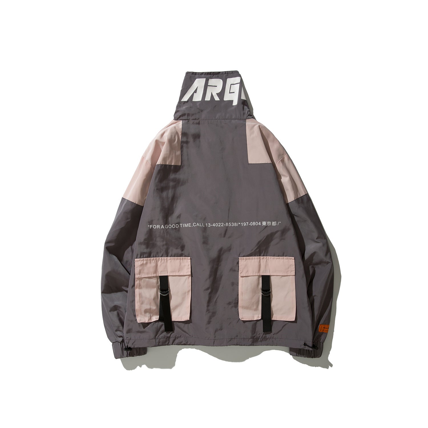 Japanese fashion brand men and women loose BF function wind tooling multi-pocket lapel jacket retro color matching windbreaker jacket