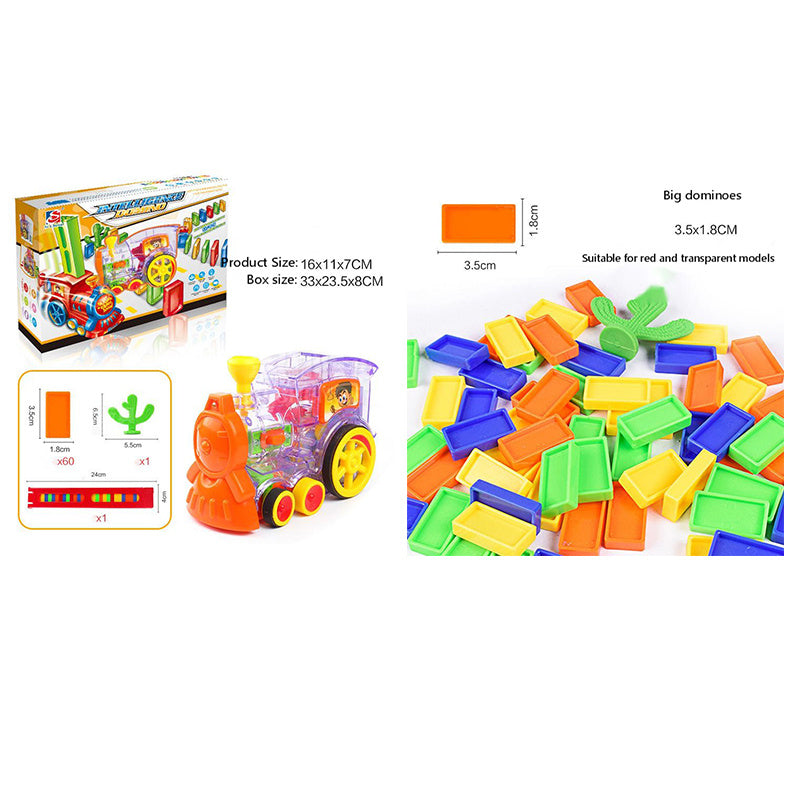 Puzzle domino car electric train with sound and light music automatic licensing electric car toy