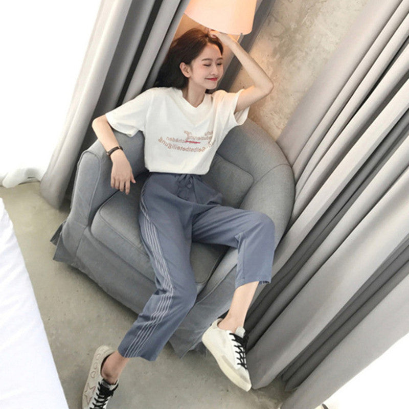 Two-piece Suit of Thin French Niche Pants