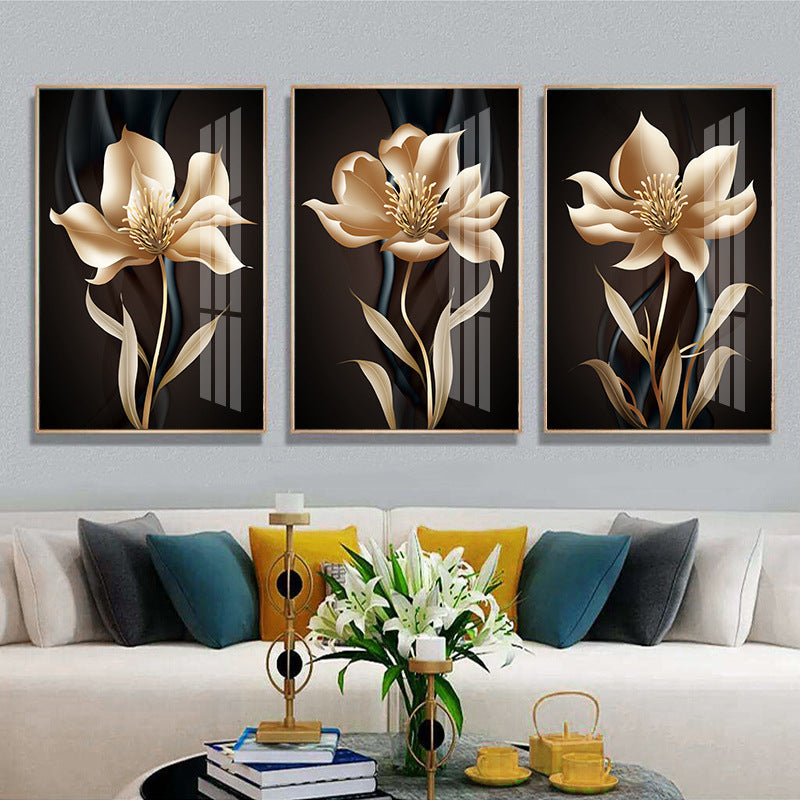 Modern Nordic Black and White Plant Wall Art – Canvas Painting for Living Room & Restaurant Decor