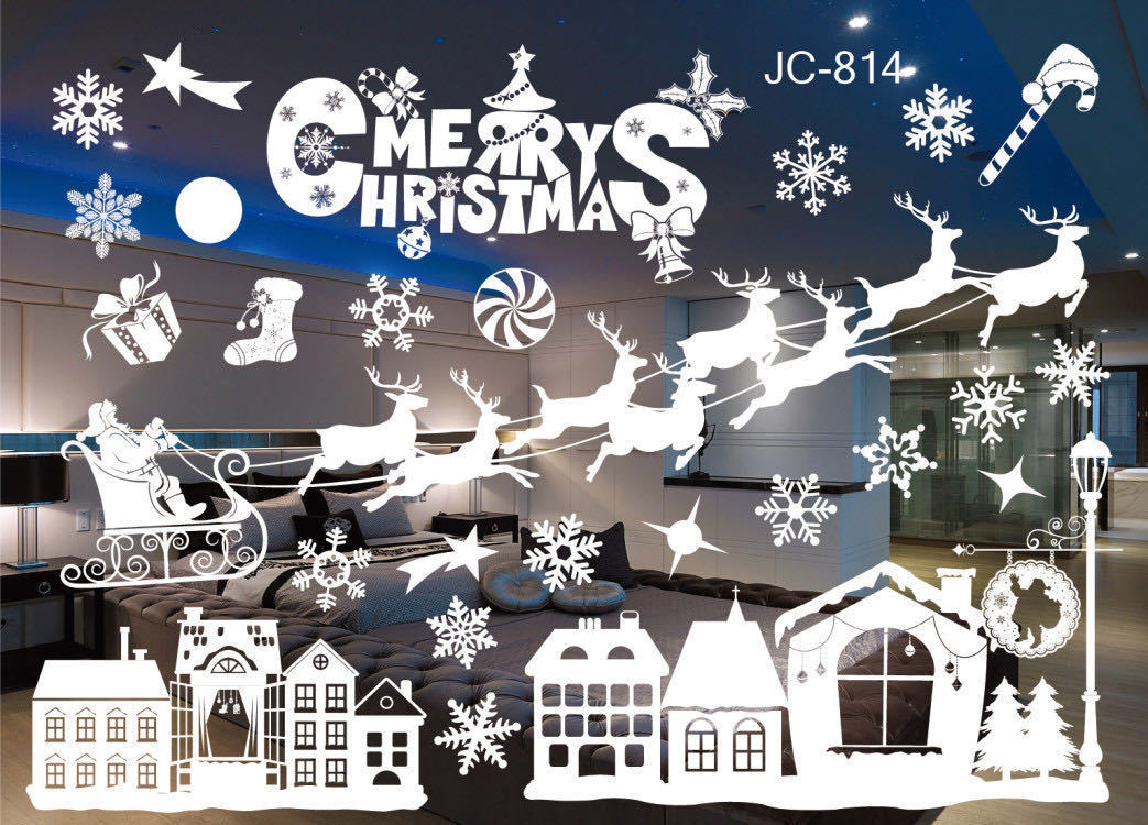 Christmas Store Window Decoration Stickers