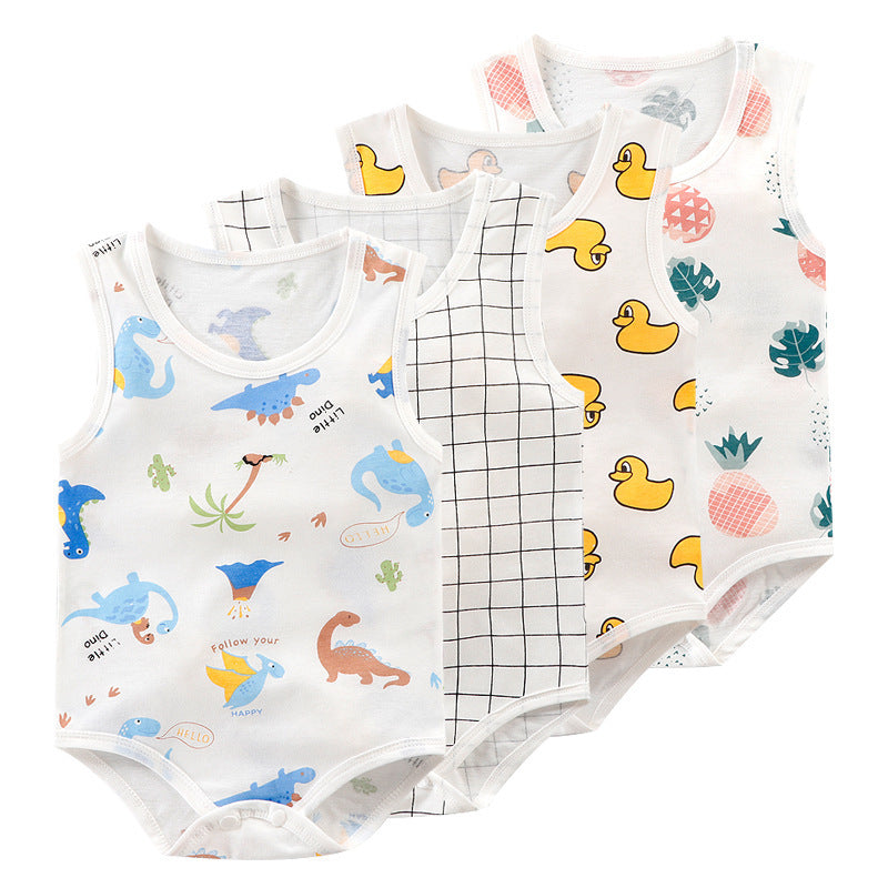 Unisex Cotton Triangle Sleeveless Baby Bodysuit Regular Fit