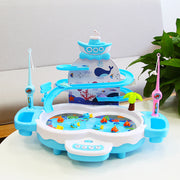 Electric Early Education Music Sand Splashing Table – Interactive Electric Fishing Puzzle Toy (43.5 x 29.5 x 31.5 cm, Color Box Packed)