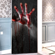 Halloween Ghost Hand Door Stickers – Scary Removable Wall and Window Decorations