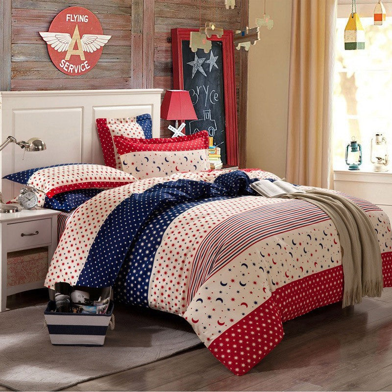 Four-Piece Cotton Bedding Set – Multiple Sizes, Soft and Breathable Home Textile