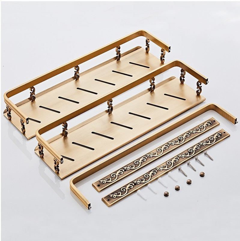 European Style Double Bathroom Shelf – Elegant Wall-Mounted Storage Rack