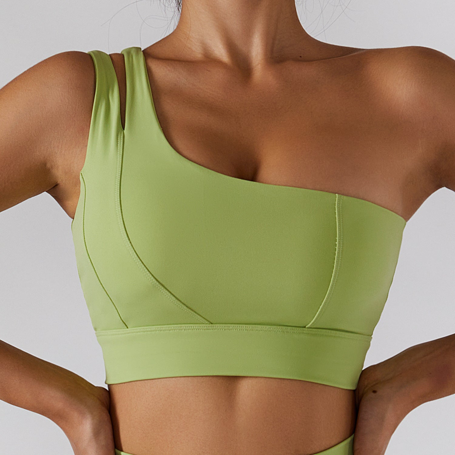 Women’s Ribbed Activewear One-Shoulder Top, Leggings & Skirt Options