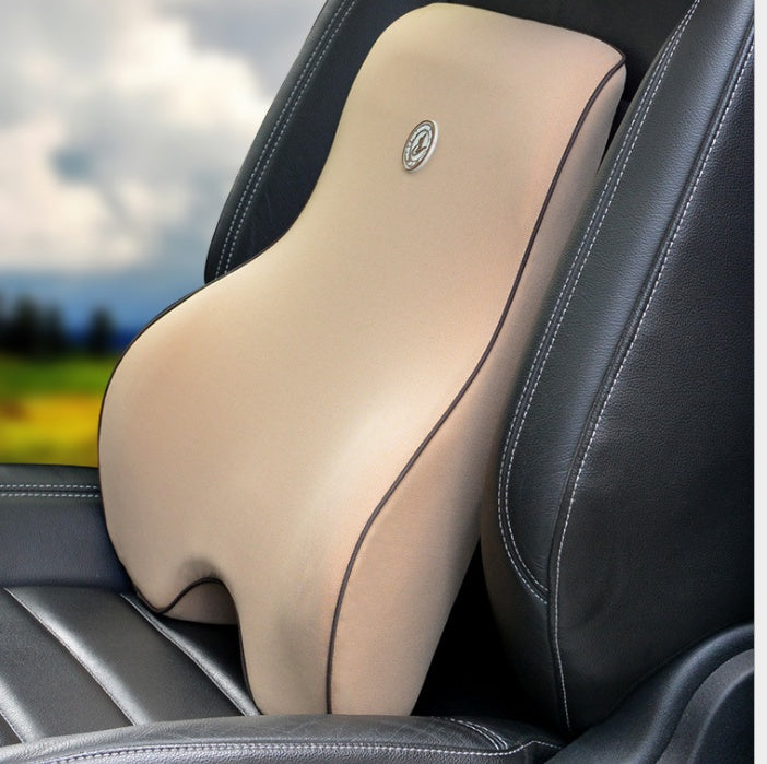 Memory Foam Car Lumbar & Neck Pillow Set – Slow Rebound, 4-Season
