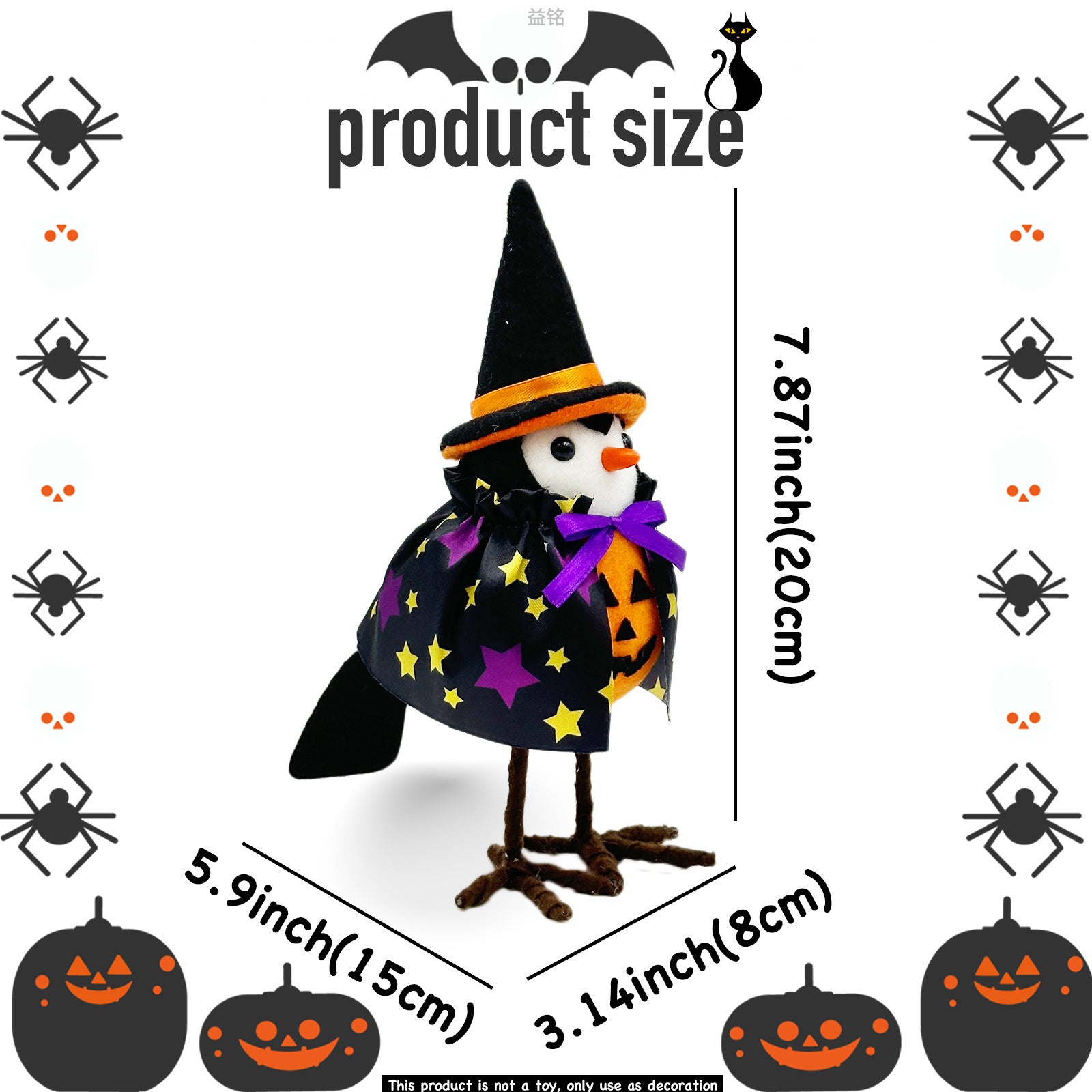 Halloween Decorations Top Hat Bird Doll Doll