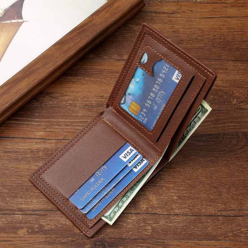 Horizontal PU Leather Wallet Unisex With Geometric Pattern