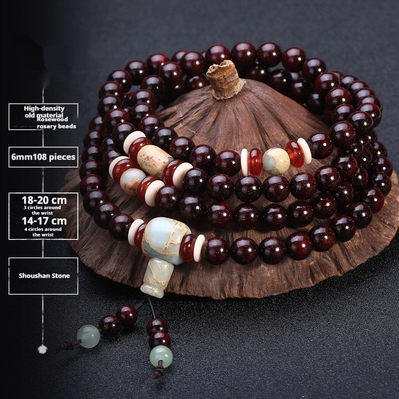 Pterocarpus Santalinus Bracelet Men's 108 Beads