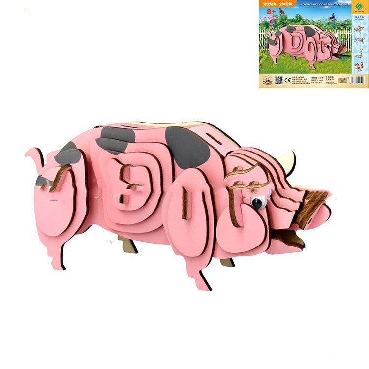 Wooden Stereo Puzzle DIY Car Model Toy