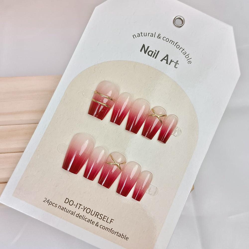Hand Worn Nail Piece In China-Chic Red In The Year Of The Snake