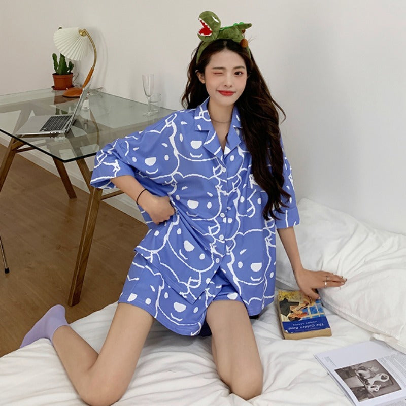 Cute Bear Korean Style Homewear Suit