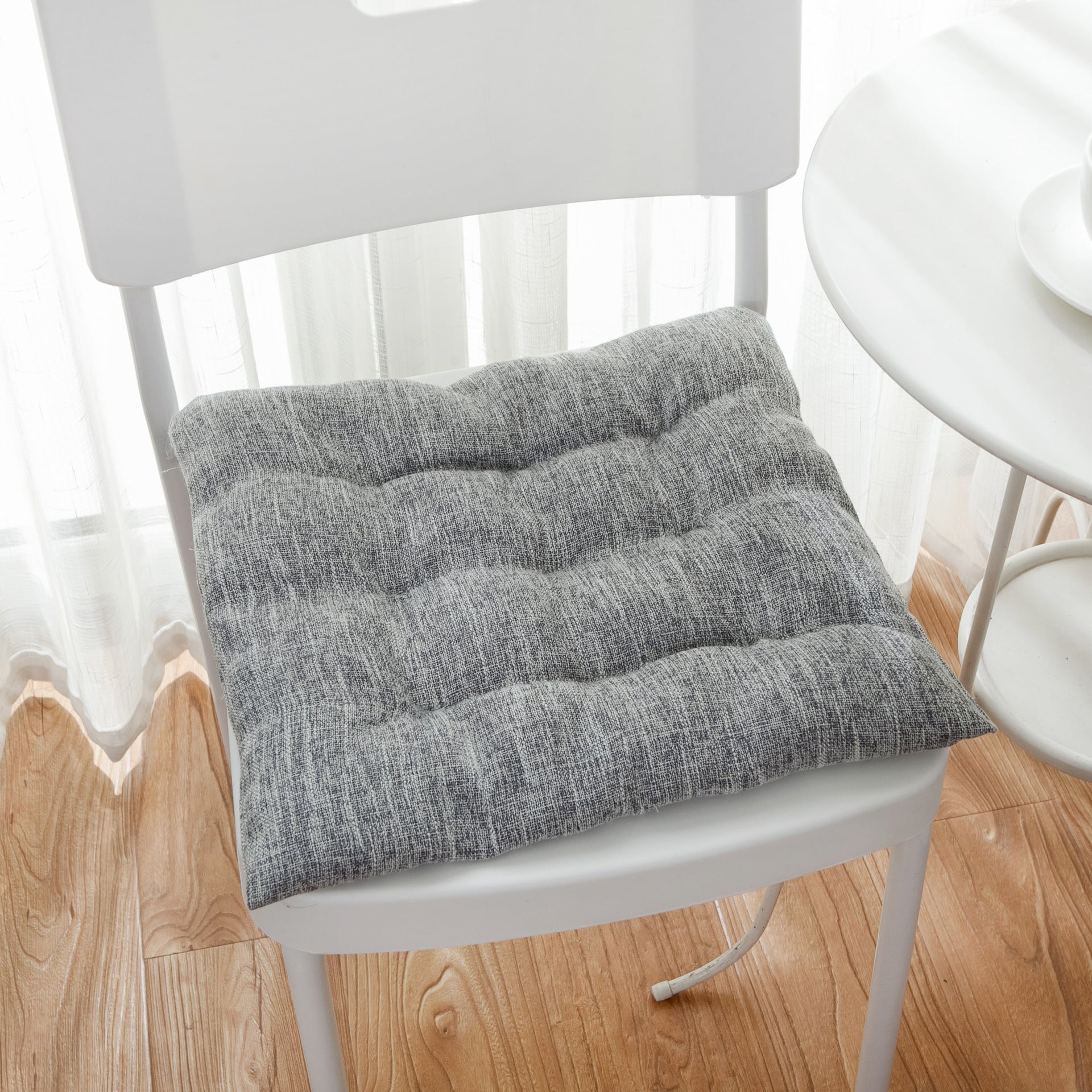 Simple Nordic Solid Color Linen Thickened Seat Cushion