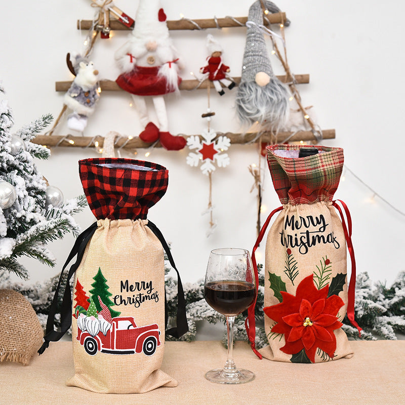 Christmas Wine Bottle Decoration Set for Home Furnishing
