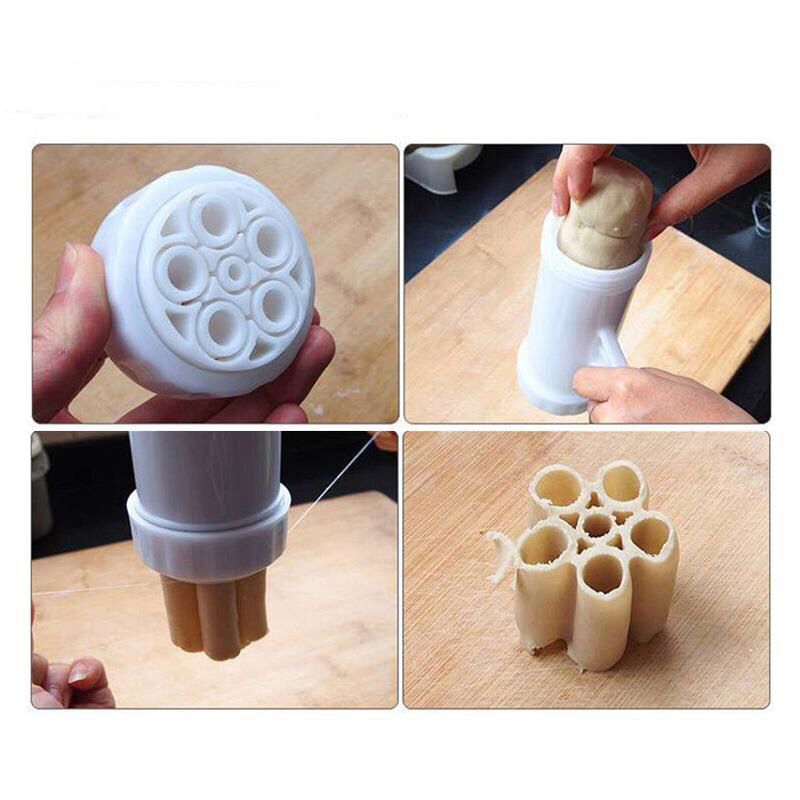 Manual Pasta Maker Machine – Crank Noodle Press with 5 Molds