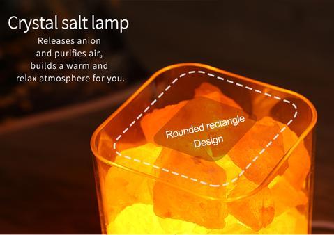 USB Crystal Himalayan Salt LED Lamp – Air Purifying Negative Ion Night Light with Color Changing