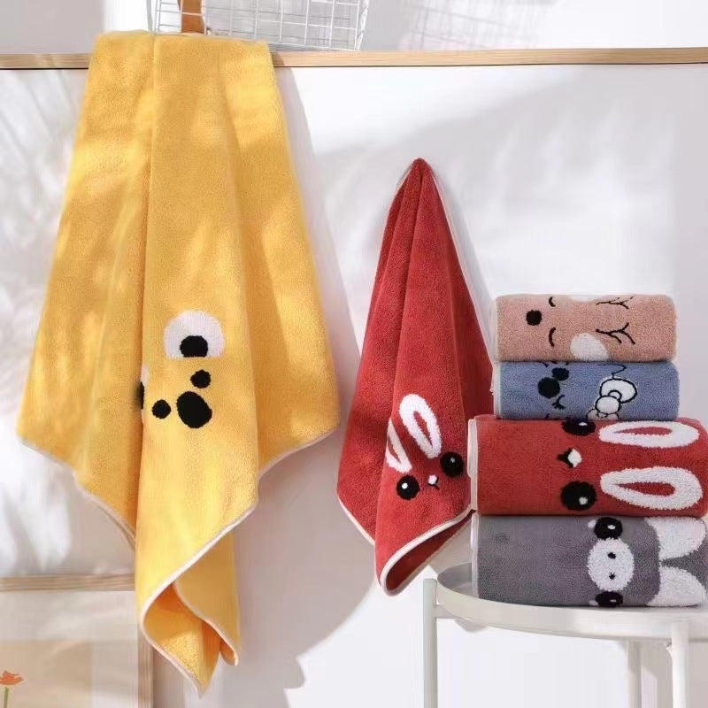 Cute Animal Cartoon Men And Women Household Korean Gifts Coral Fleece Bath Towel