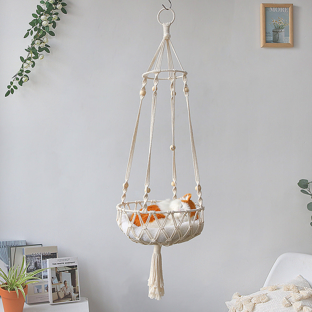 Pure Hand Woven Cat''s Nest Hammock Basket Household Pet