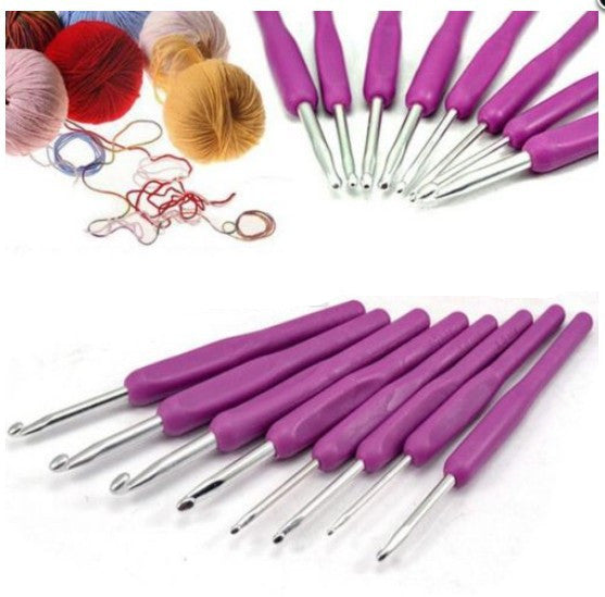 Knitting Tool Set – Sweater Needles, Soft Handle Crochet & Imitation Cola Crochet (8pcs)
