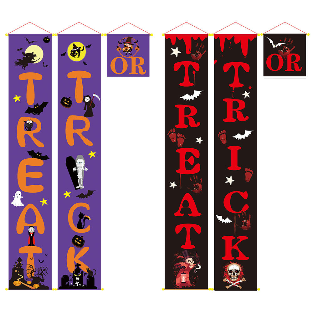 Halloween Outdoor Banner – Spooky Hanging Couplets Decoration for Yard and Porch