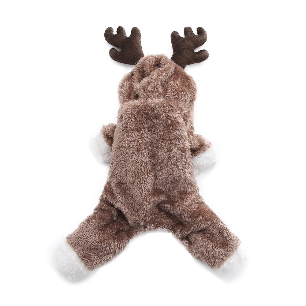 Elk-Patterned Double-Padded Dog Winter Coat