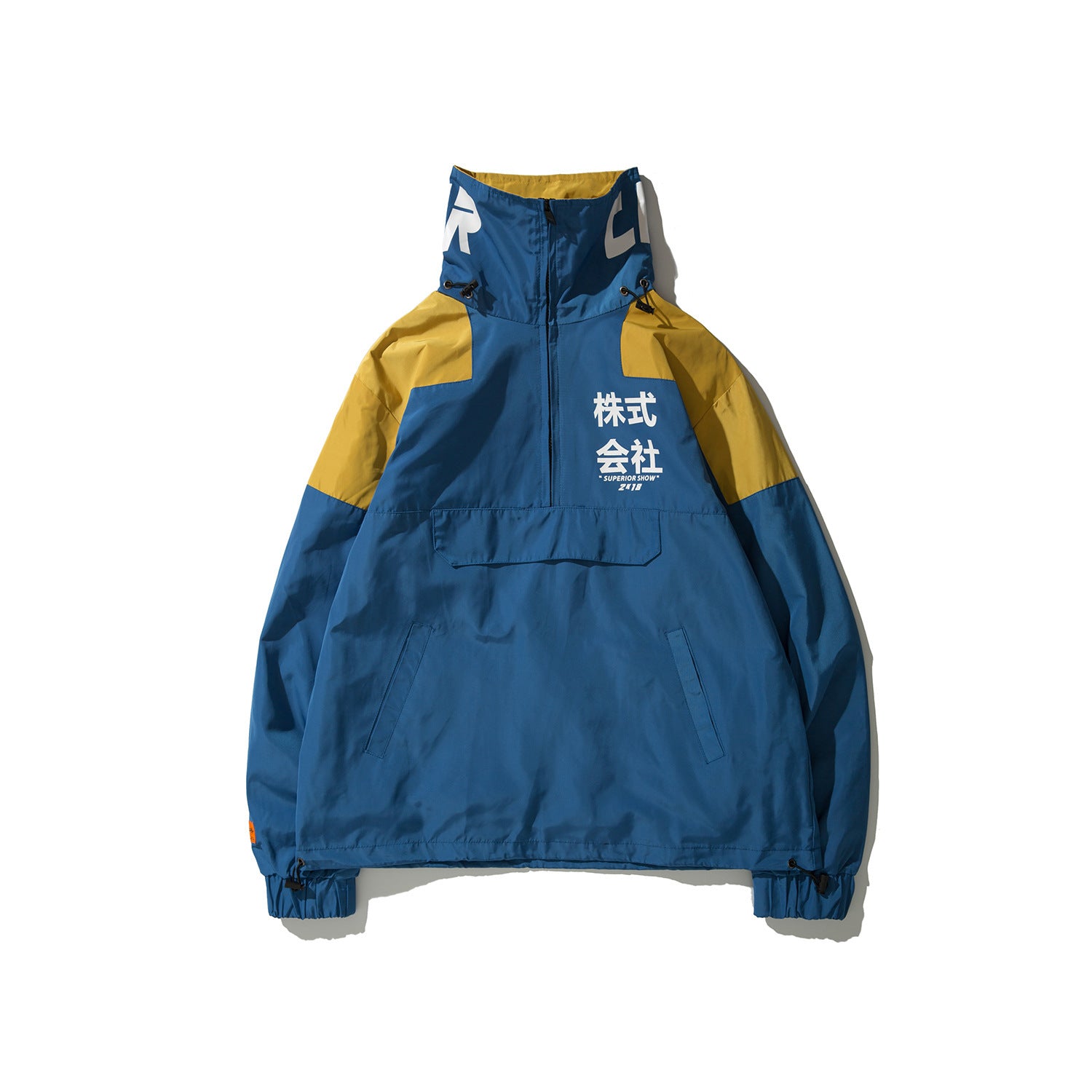 Japanese fashion brand men and women loose BF function wind tooling multi-pocket lapel jacket retro color matching windbreaker jacket