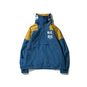 Japanese fashion brand men and women loose BF function wind tooling multi-pocket lapel jacket retro color matching windbreaker jacket