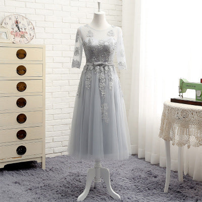 Elegant Mid-Length Polyester Banquet Evening Dress