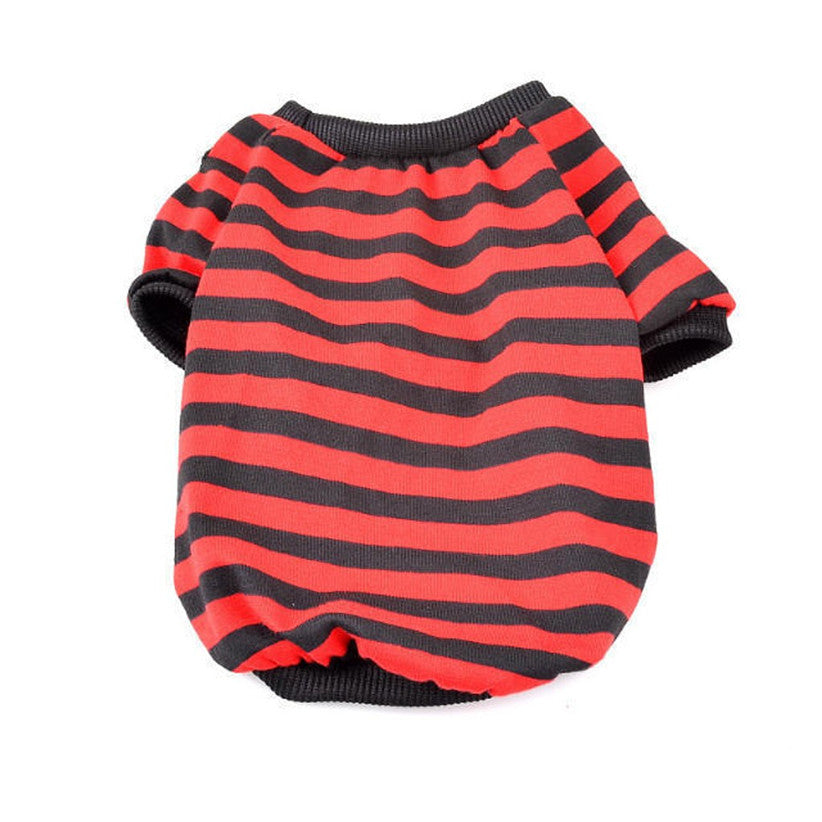 Comfy Striped Round Neck Pet Shirt