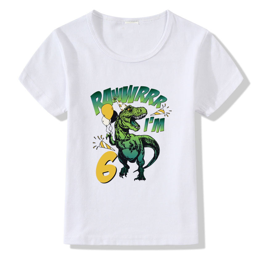Kids Casual Polyester Regular Fit Birthday Number Tee