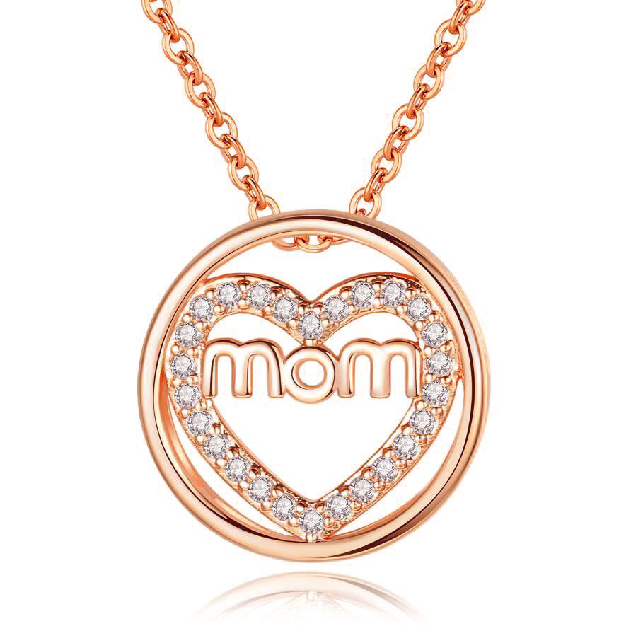 MOM Zircon Round Necklace