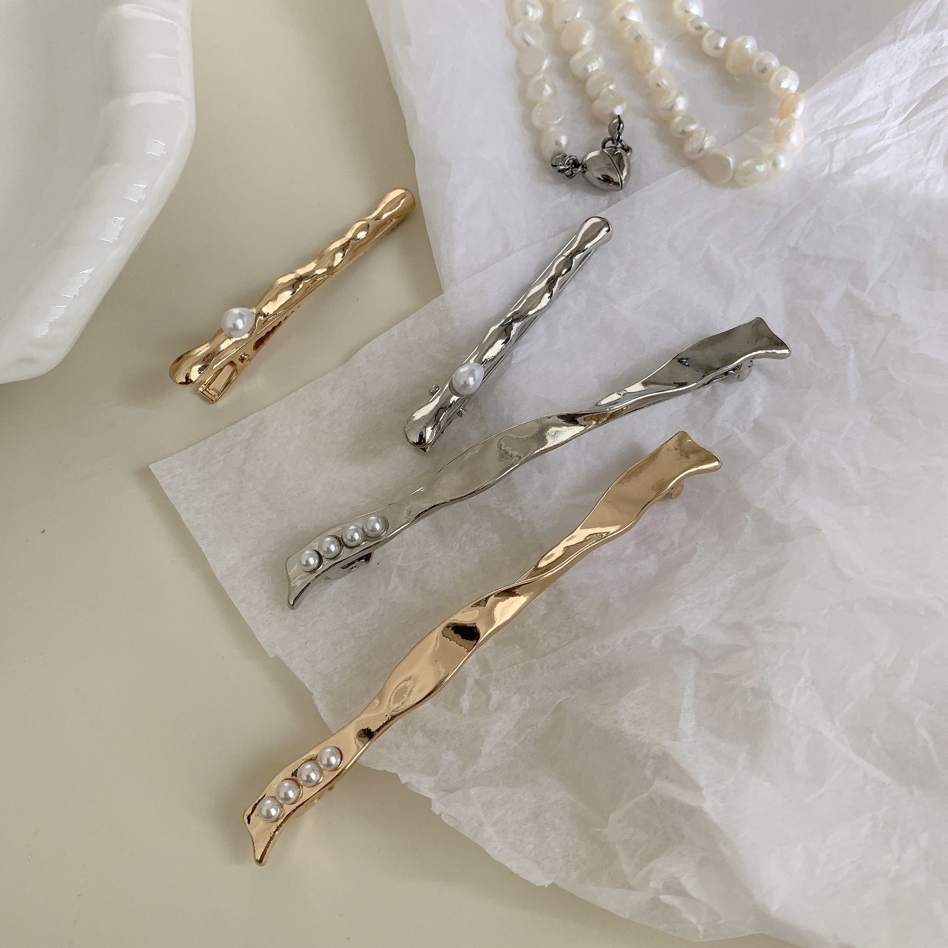 Spring Clip Half Tie Fringe Headdress Gold