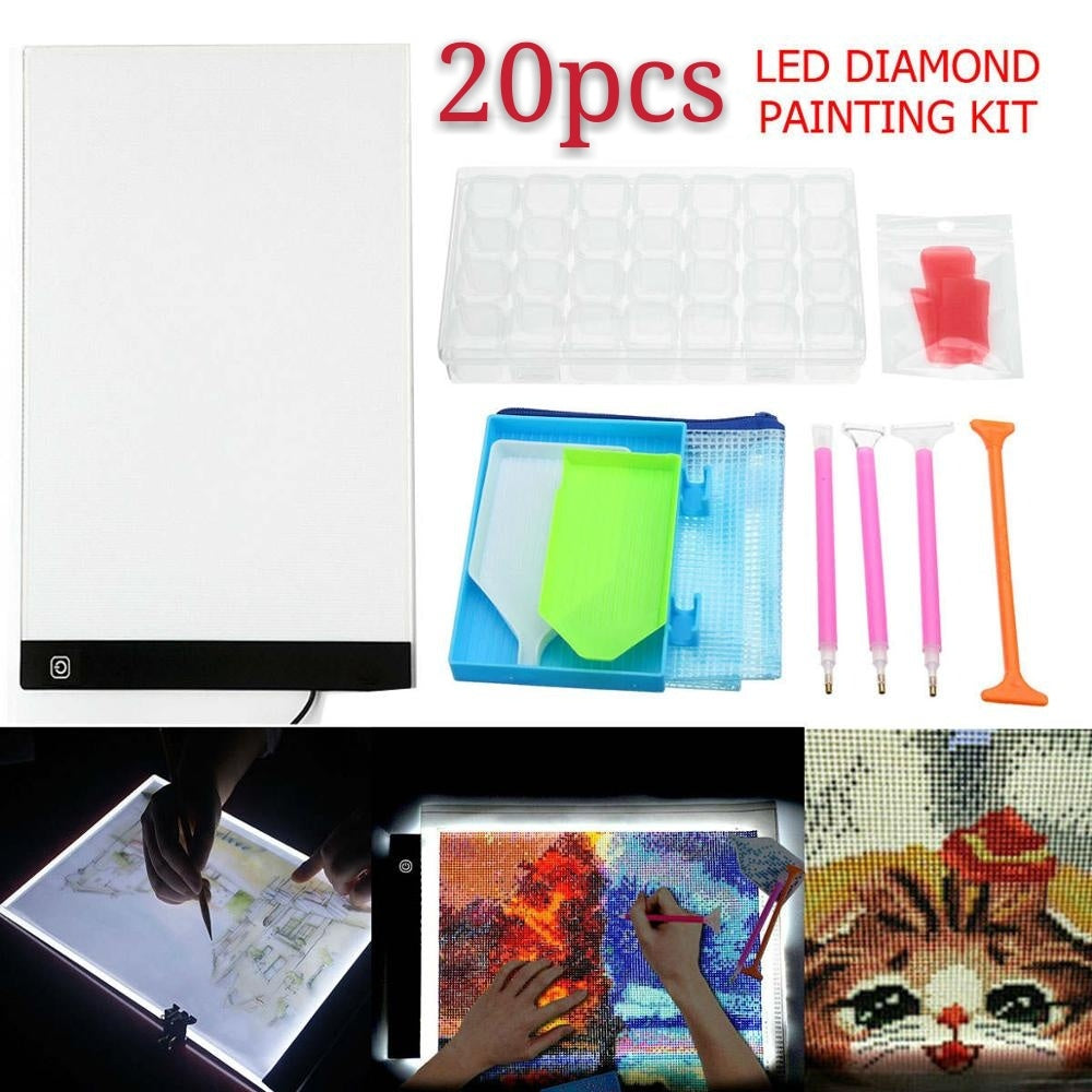 Diamond Painting & Embroidery Tool Set with LED Light Drawing Board
