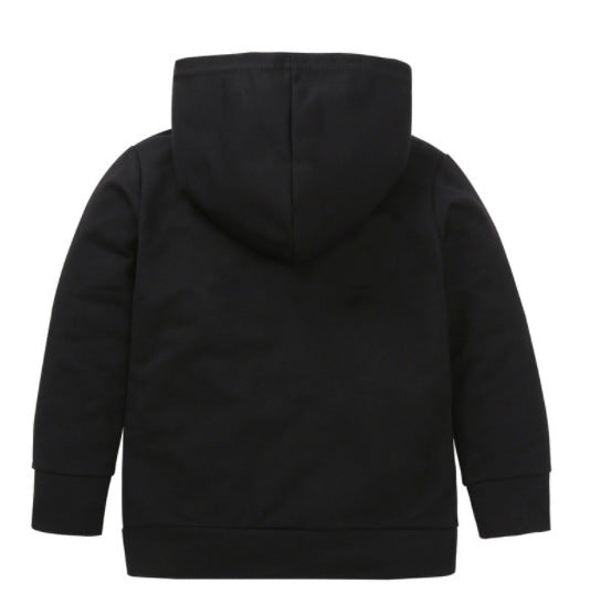 Kids Hooded Fleece Letter Print Regular Fit Casual Top