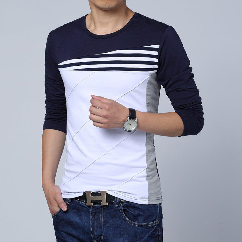 Men's Colorblock T Shirt With Combed Cotton And Viscose