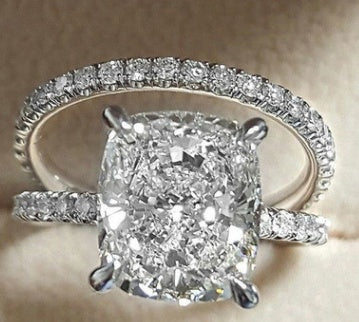 Elegant Double Stackable Ring Set for Women – 2-Piece Wedding & Engagement Statement Jewelry, High-Quality Fashion Rings for Parties