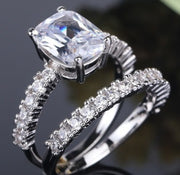 Elegant Double Stackable Ring Set for Women – 2-Piece Wedding & Engagement Statement Jewelry, High-Quality Fashion Rings for Parties
