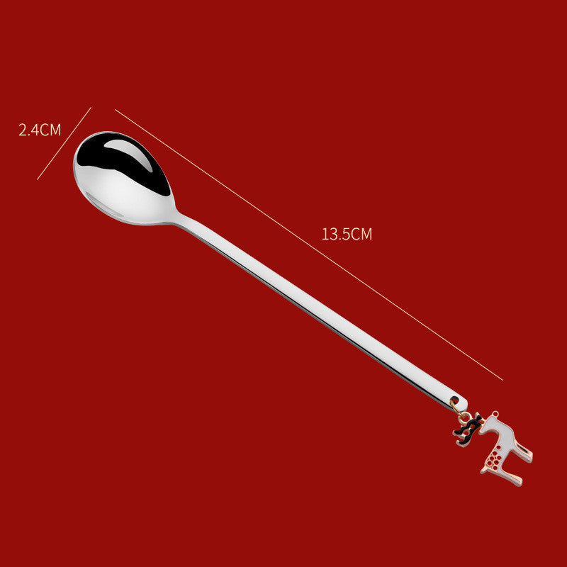 Stainless Steel Christmas Spoons For Tableware Ornaments