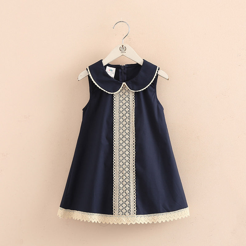 Girls Baby Doll Collar Dress 100 Percent Other Fabric
