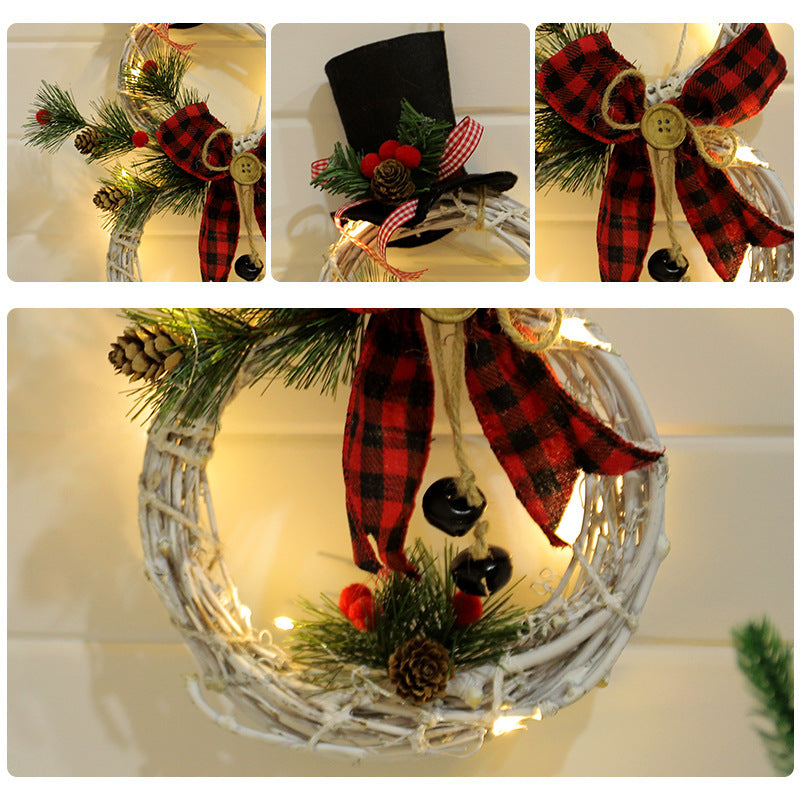 LED Christmas Wreath Pendant Lighted Garland