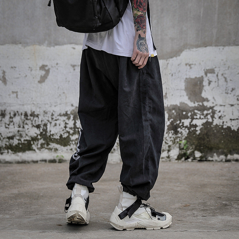 Men’s Korean Hip-Hop Harlan Pants – Loose Fit Drawstring Trousers