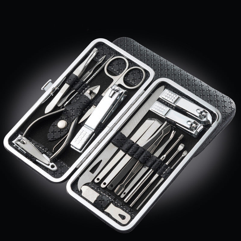 Stainless Steel Nail Clipper Set With PU Leather Case