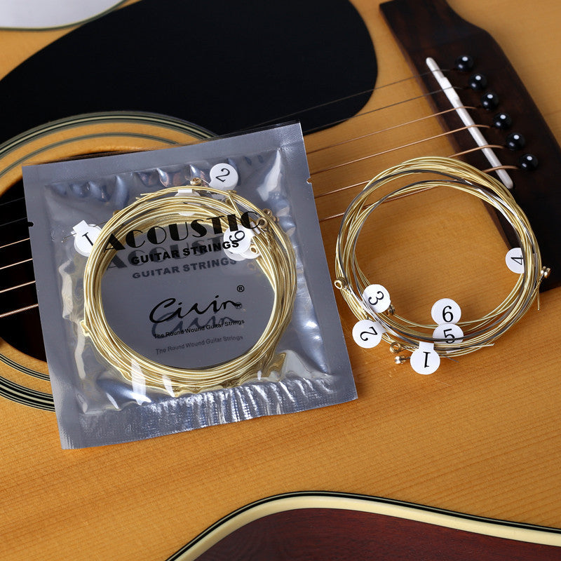 High-Quality Brass Folk Guitar Strings with Blister Packaging