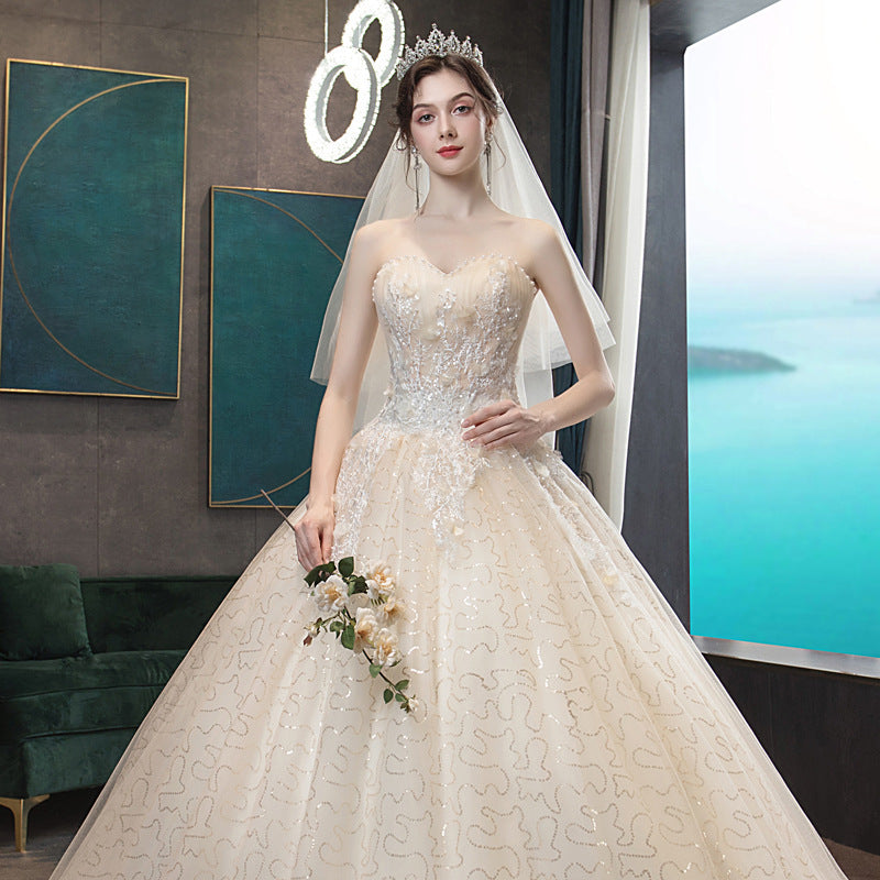Lightweight Elegant Polyester Fiber Wedding Dress for Going Out
